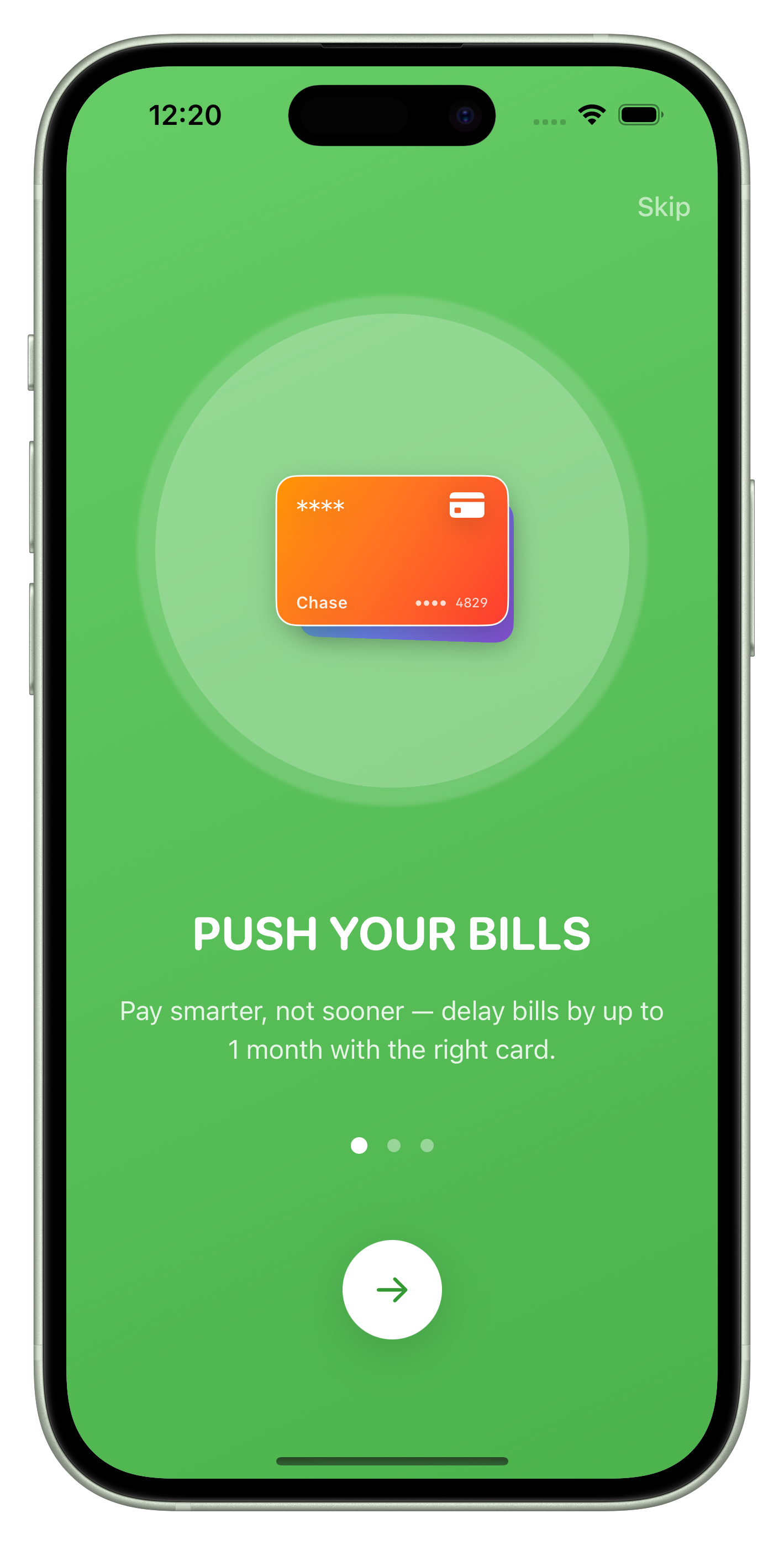 Push Your Bills Interface
